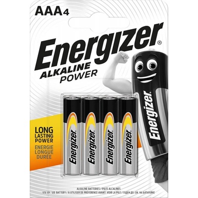 Energizer battery alkaline power aaa lr03 4 pieces (410829)