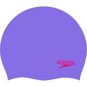 Speedo plain moulded silicone junior cap лилав/червен