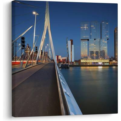 Obraz - Stmívání v Rotterdamu, Holandsko, jednodílný 30x30 cm – Hledejceny.cz