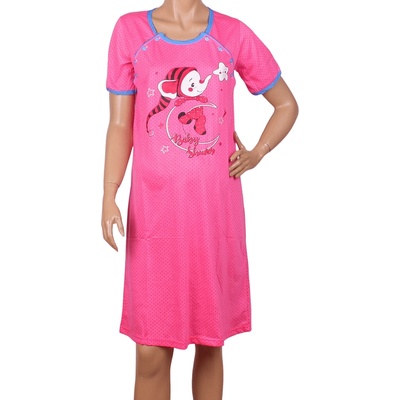 Нощница за кърмачки в цикламено със слонче и син кант