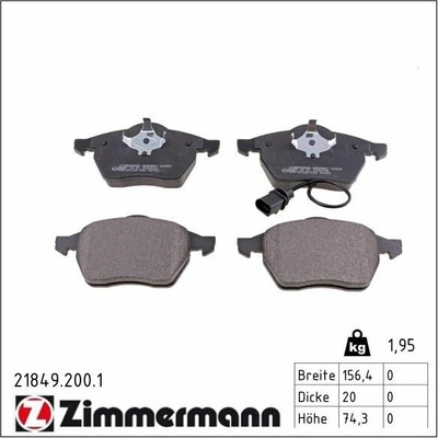 Sada brzdových destiček, kotoučová brzda ZIMMERMANN 21849.200.1 (218492001)