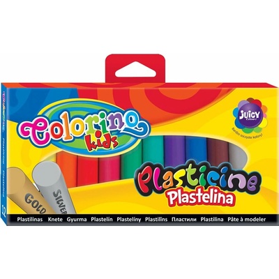 Colorino Kids farebná plastelína 12 farieb zlatá a strieborná