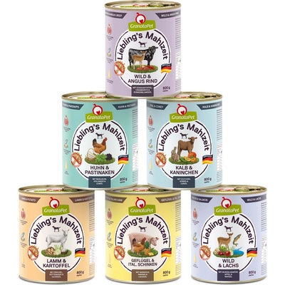 GranataPet Lieblings Mahlzeit mix I 6 druhov 24 x 800 g