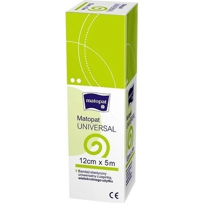 Matopat Elastický obväz Matopat UNIVERSAL so svorkou na rany a zranenia 12 cm x 5 m 1 ks Kartónová krabica