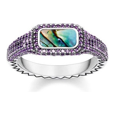 Thomas Sabo Prsten Barvitý fialový TR2233 991 7 54 Sterling silver black