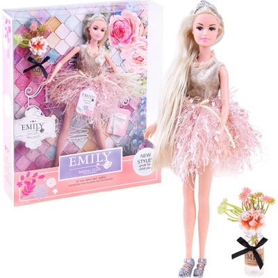 Joko Emily Bábika s korunkou a blond vlasmi + kvety