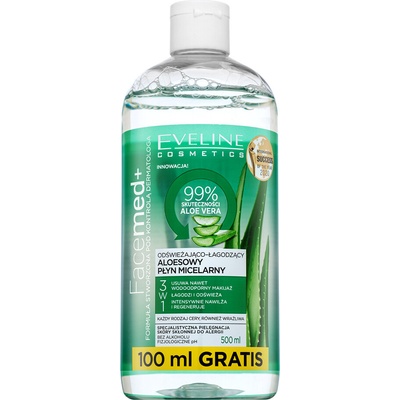 Eveline Cosmetics FaceMed+ Micelárna voda 3v1 aloe vera 400 ml