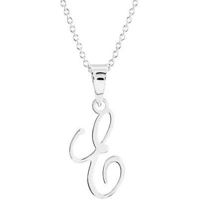 Gemmax Řetízek s písmenem „E“ bílé zlato GUSWN-42331-25841