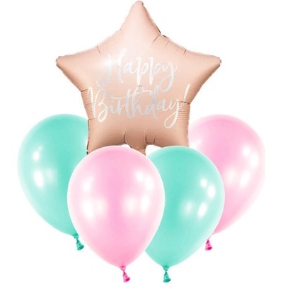 Party Deco Balónkový set Happy Birthday Pastel Blash