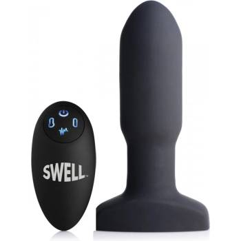 Swell 10x Inflatable and Vibrating Missile Silicone Remote Anal Plug Black