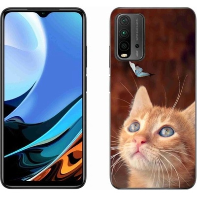 Pouzdro mmCase Gelové Xiaomi Redmi 9T - motýl a kotě