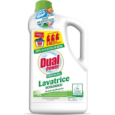 Dual Power Greenlife Lavatrice ekologický koncentrovaný prací gel na bílé i barevné prádlo, 100 praní 5 l