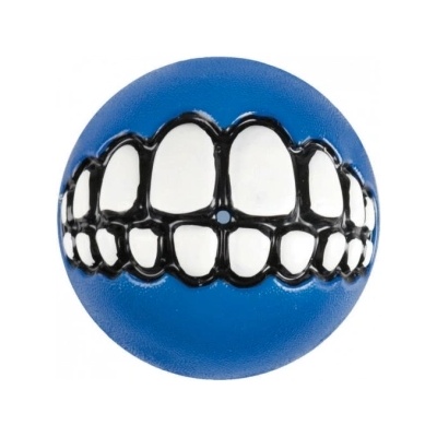 Rogz Grinz Ball M - Кучешка играчка гумена топка с отвор за лакомства 6, 4 см. синя