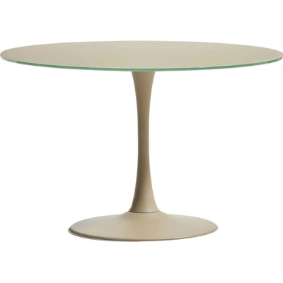 Kave Home Vedira Béžový skleněný jídelní stůl 120 cm