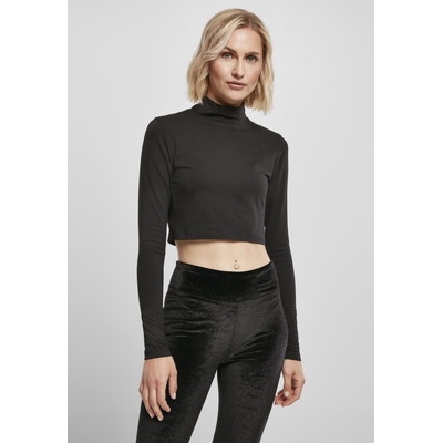 Ladies Organic Cropped Turtelneck Longsleeve black