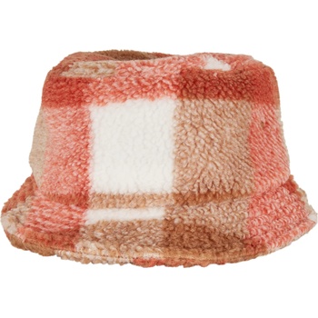 Urban Classics Зимна шапка идиотка в бяло и кафяво Sherpa Check Bucket Hat UB-5003SC-03260 - Кафяв, размер one size