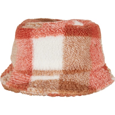 Urban Classics Зимна шапка идиотка в бяло и кафяво Sherpa Check Bucket Hat UB-5003SC-03260 - Кафяв, размер one size