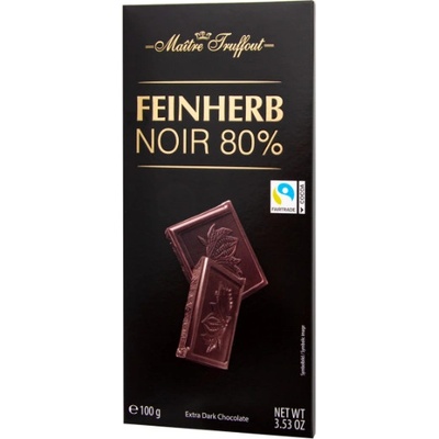 Maitre Truffout Feinherb Noir Dark Chocolate 80% 100 g