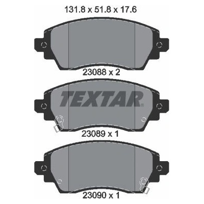 Sada brzdových platničiek kotúčovej brzdy TEXTAR 2308801