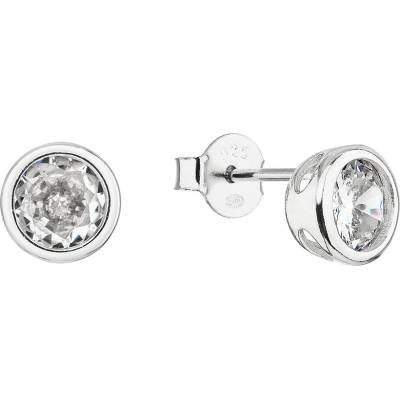 Pavona stříbrné pecky se zirkonem bílé kulaté 11407.1 crystal