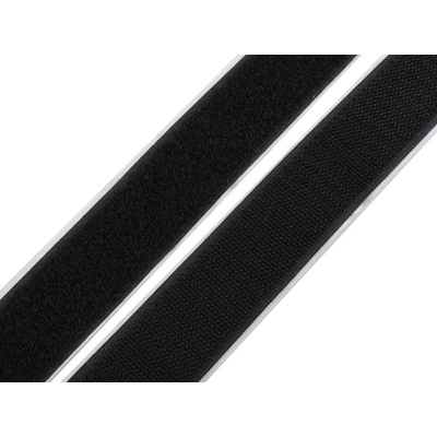 Suchý zip háček + plyš samolepicí šíře 30 mm, střední, černá