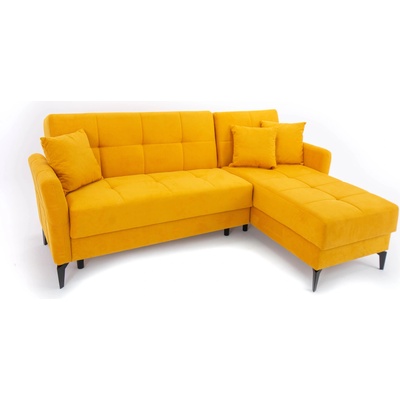 Холна гарнитура Levy с табуретка жълто