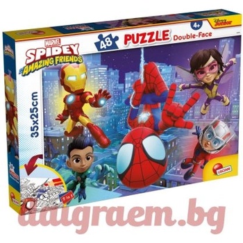 Lisciani Пъзел LISCIANI 99610 - 48 части - Спайдърмен, Spiderman, двулицев пъзел (LI99610)