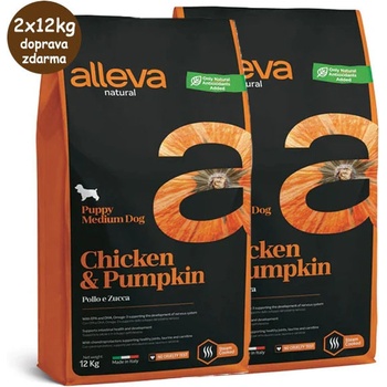 Alleva Natural Puppy Medium Chicken and Pumpkin 12 kg