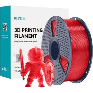 Sunlu PLA филамент Sunlu PLA+, 1.75 mm, 1.0 kg, Transparent Red
