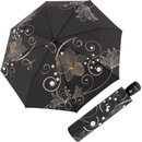 Doppler Magic Fiber Golden Flower dámský plně automatický deštník skládací černý