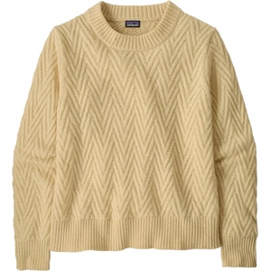 Patagonia Дамски вълнен пуловер Patagonia Women's Recycled Wool Crewneck Sweater Wool jumper - Chevron Cable: Dark Natural - размер XS (105-3165-0811)