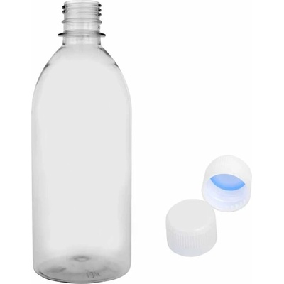 Tera Plastová lahvička čirá s bílým uzávěrem 500 ml