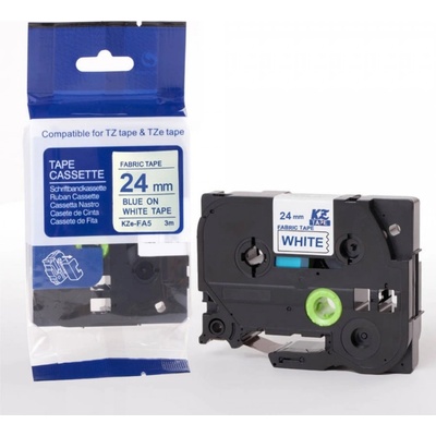Compatible Съвместима лента с Brother TZe-FA5, 24mm x 3m, син шрифт / бял фон, желязо (TzeFA5)