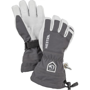 Hestra Детски ръкавици Hestra Kid's Army Leather Heli Ski 5 Finger Gloves - Grey - размер 6 (EU) (202-1167-0414)