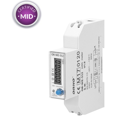 ORNO Jednofázový elektromer 100A OR-WE-512