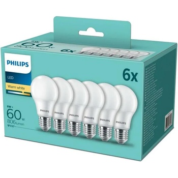 Image 1 of Philips E27 8W 2700K 6x (P4532)