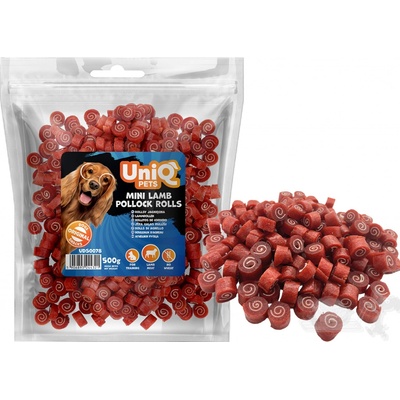 UNIQ PETS Jehněčí minirolády s treskou měkké 500 g