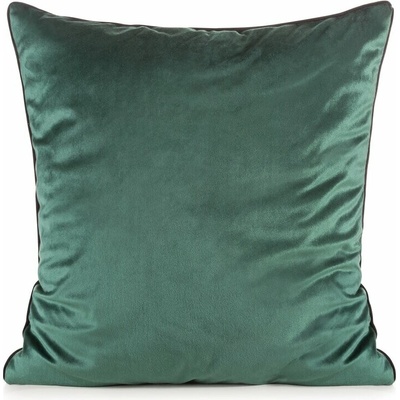 Takoy Povlak na polštář 45x45 cm sametový, tmavě zelený s jemným leskem a ozdobnou lemovkou GAJA 2-HF-474295 | 45 x 45 cm