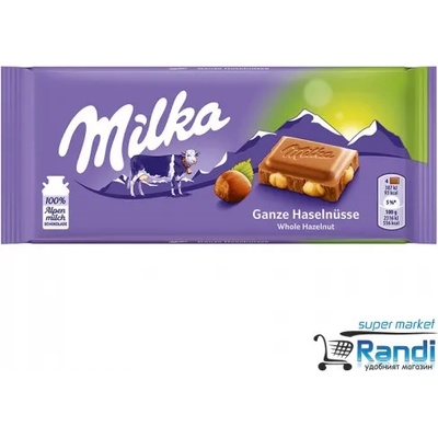 Milka Шоколад Milka цели лешници 100гр