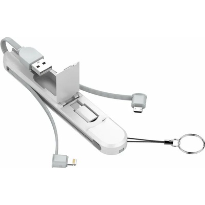 LDNIO Кабел за данни DeTech DE-C35i, Lightning, 1.0m, Бял - 40189