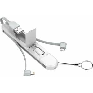 LDNIO Кабел за данни DeTech DE-C35i, Lightning, 1.0m, Бял - 40189