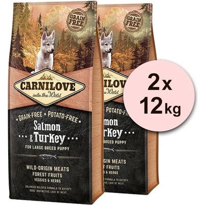 Carnilove Dog Salmon & Turkey for LB Puppies 2 x 12 kg