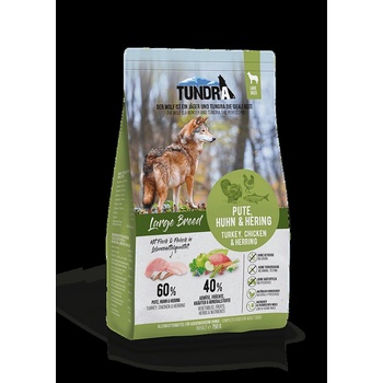 TUNDRA Adult Turkey and Trout Herring XL - Пълноценна храна за кучета от едри породи, без зърно, с пуешко и херинга, 3.18 кг