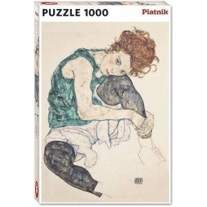 Piatnik Puzzle 1000 - Schiele, Seated Woman PIATNIK