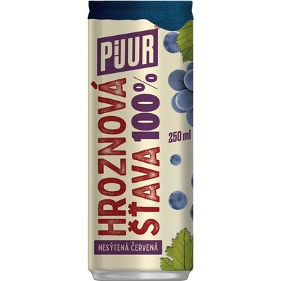 VIAJUR 100% Hroznová šťava červená, nesýtená mušt 0,25 l