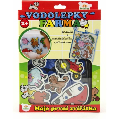 Teddies Vodolepky Moje prvé zvieratká farma penová súprava 12 ks