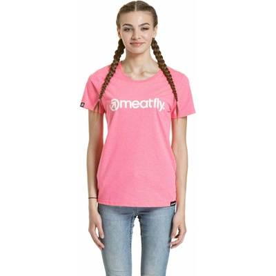 Meatfly дамска тениска Ladies MF Logo Neon Pink Meatfly | Rozov | ЖЕНИ | XS