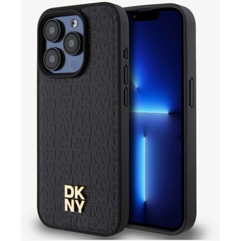 DKNY PU кожа повтарящ се модел Stack Logo Magsafe заден капак за iPhone 15 Pro черен DKNY DKNY | Cheren | ЖЕНИ | UNI