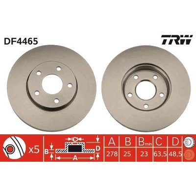 Brzdový kotúč (cena za 1ks) TRW DF4465