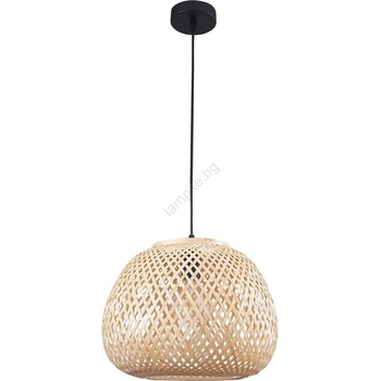 Polux Пендел ZANZIBAR 1xE27/20W/230V Ø 35 см бамбук (SA2175)